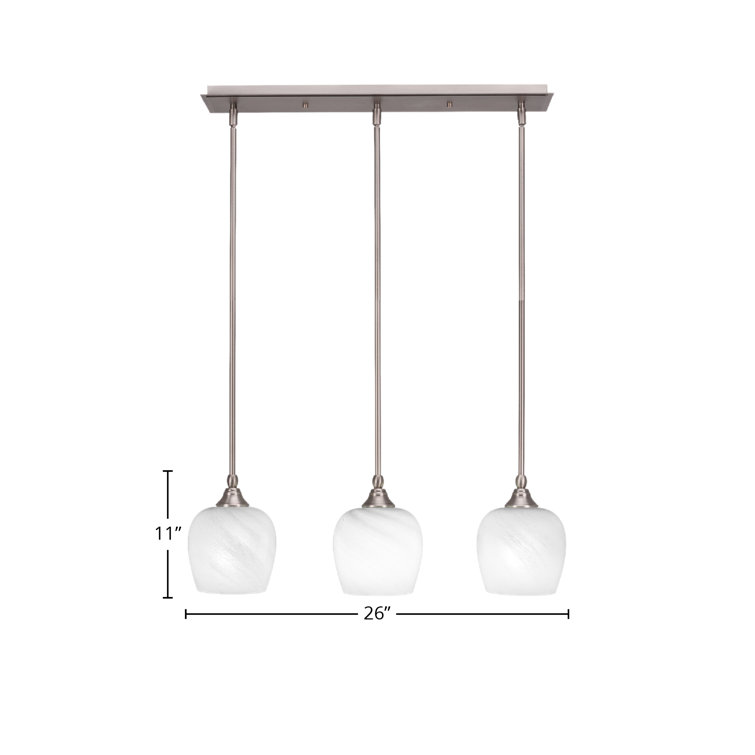 Everly Quinn Marvil 3 Light Kitchen Island Modern Linear Pendant